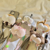 ins搞怪可爱立体屁屁公仔挂绳手机壳卡通背夹斜跨绳户外挂脖绳背带式 手机链条尼龙绳加长耐用侧挂肩带网红女