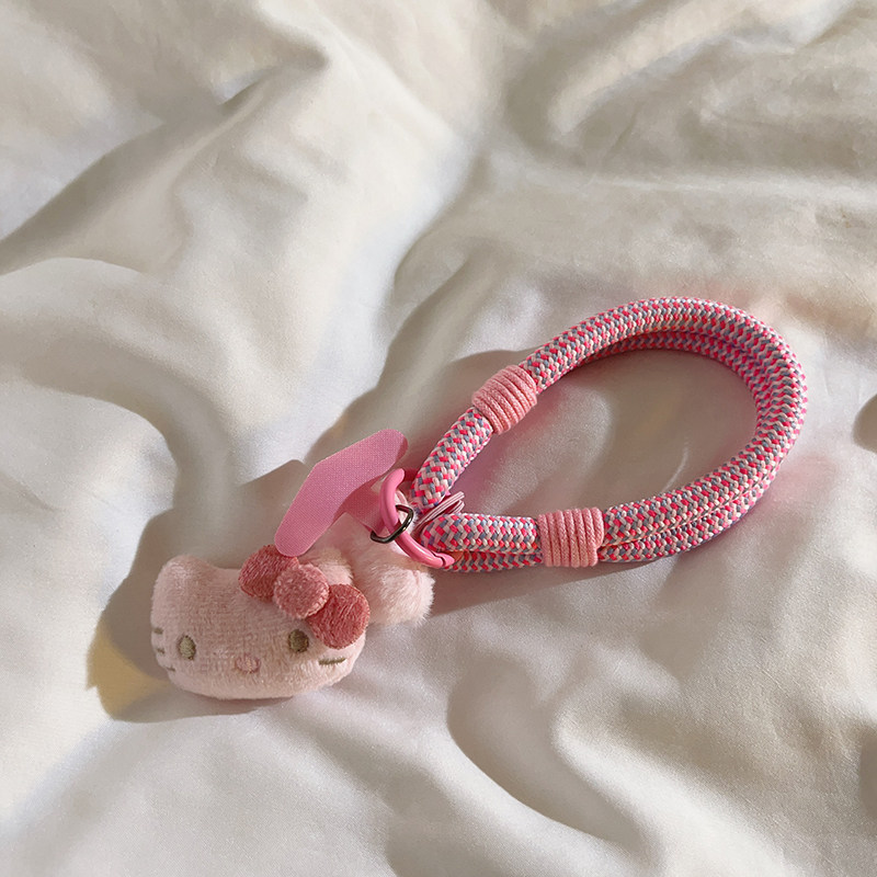 超萌立体卡通毛绒粉色毛爱心KT猫编织尼龙挂绳适用通用手机壳百搭网红可爱女款腕带手环钥匙扣耳机套便携挂饰,3C数码配件,手机挂件/手机链,淘宝优惠券,粉丝福利购,淘宝优惠卷