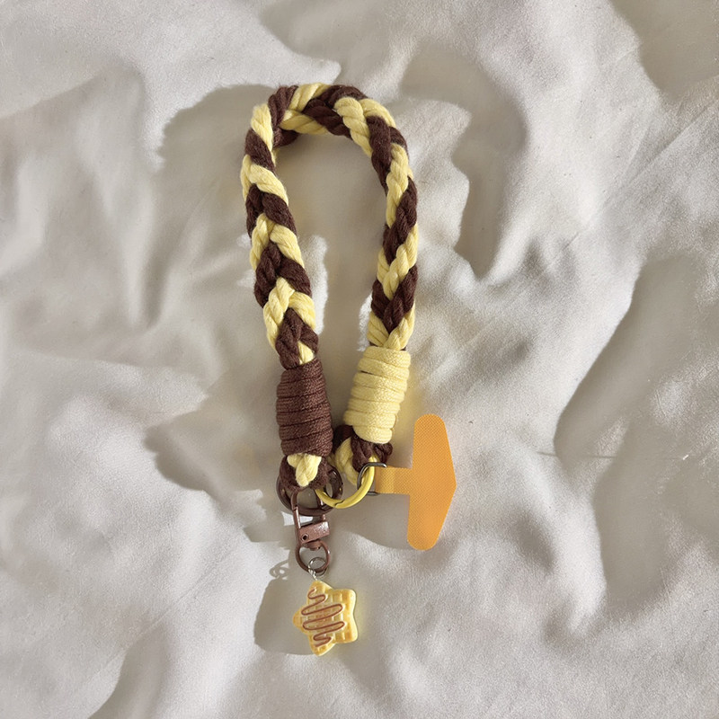 糖浆星星饼干手机挂件手机链尼龙线材编织挂绳适用于手机壳ins风百搭女款汽车钥匙扣链耳机套ccd便携手腕防丢
