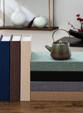 麻布新中式风样板间摆设仿真书