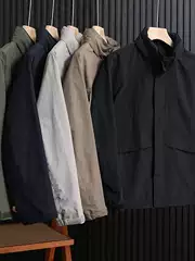 Island Country U Product Technology Fabric Water-Repellent Breathable Men's and Women's Outdoor Hidden Hat Stand-Up Collar Work Jacket