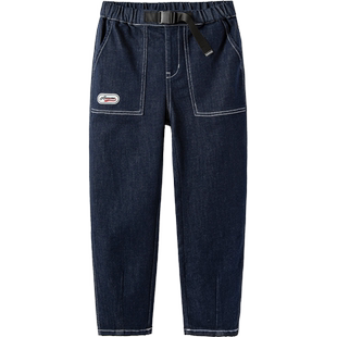 商场同款巴拉巴拉儿童裤子男童明线软牛仔裤新款春秋大童工装长裤