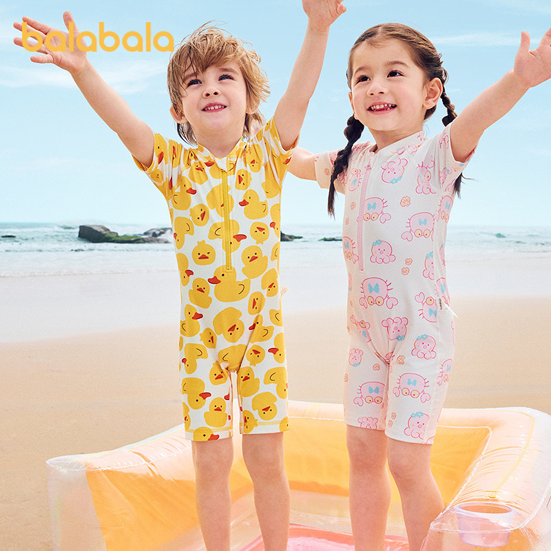 【ninigogoIP】巴拉巴拉儿童连体泳衣男女童泳装小童宝宝防晒耐氯