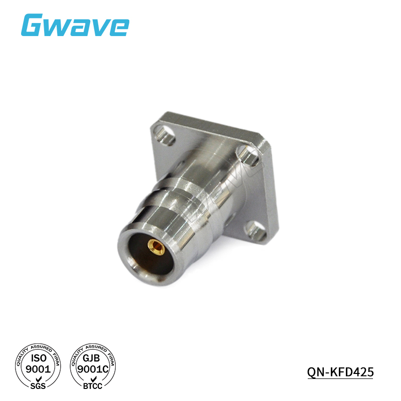 谷波互连QN母四孔法兰穿墙连接器  DC-6GHz QN-KFD425/ QN-KFD434