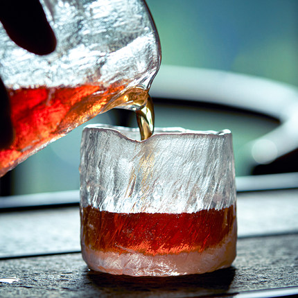 雪凰天然原矿水晶纯色茶杯纯手工可定制日式茶具随型中式磨砂80ml