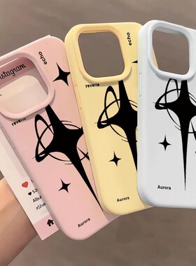 酷炫黑色星星适用于oppoa3x手机壳reno14/13/12/11新款a55 a58 a72 a93大孔Findx8x7 时尚realme真我v23软套