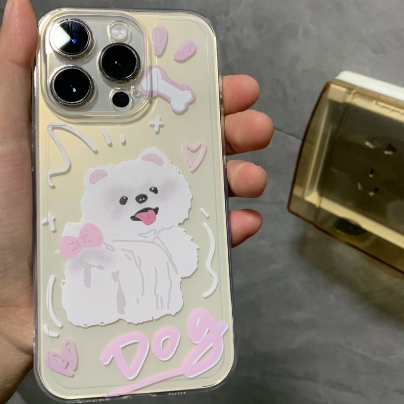 ins呆萌小狗适用于OPPOreno13/12手机壳a32/a58/a93s新款Findx8x7x6防摔k11k10软硅胶a5pro潮A3活力版保护套