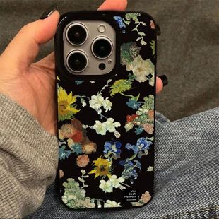 復古油畫花卉適用于OPPOA5pro手機殼reno13 8新款 a55 a92s全包Findx8硅膠套 a58 A3x高級感a32