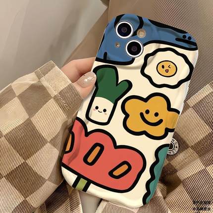 日韩笑脸花朵适用于OPPOk10k11k12手机壳a32/a53/a58/a93新款Findx8x7x6防摔reno13pro全包a2/a3pro男女保护