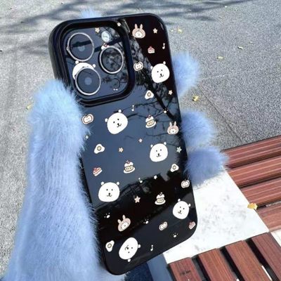 可爱自嘲熊适用于vivoy78手机壳y93/y100/y200/y300新款y51s/y35全包s20亮面s18/s16/s12防摔x90x70保护套