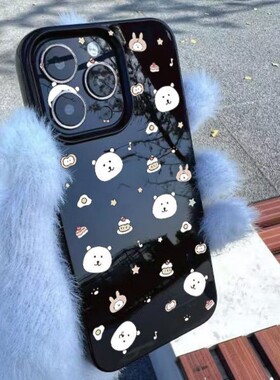 可爱自嘲熊适用于红米turbo4手机壳小米15/14/13/12pro新款note11/10/9全包k80/k70亮面k60k50k40k30保护套