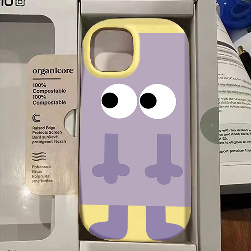 卡通紫色表情适用于vivoy100手机壳y78/y53s/y36/y31s新款x50x60x70x80全包s18/s16/s12时尚IQOOu5软套neo9