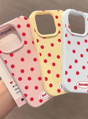 满屏红色波点适用于vivos18/s19/s20手机壳y100i液态大孔y78/y51s/y35新款防摔IQOOz7i/z5x创意neo8/9/10软套