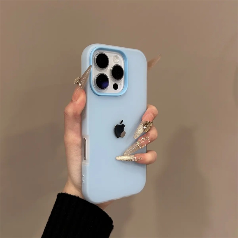 新款糖果色二合一防摔磨砂高级感时尚手机壳