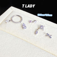 Tlady titanium alloy "Xun You" platinum-plated purple ear studs, ear bone studs, internal thread 0.9, tooth mouth decorative head thumbnail 4