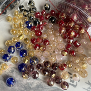 香灰琉璃珠子散珠琉璃珠金银箔手串佛珠和宫配件手工diy材料