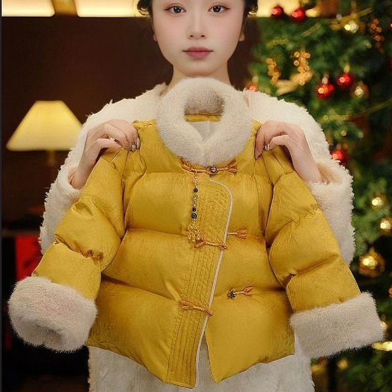 女童2025冬装新款拜年棉服女宝宝新中式国风复古盘扣保暖加厚外套