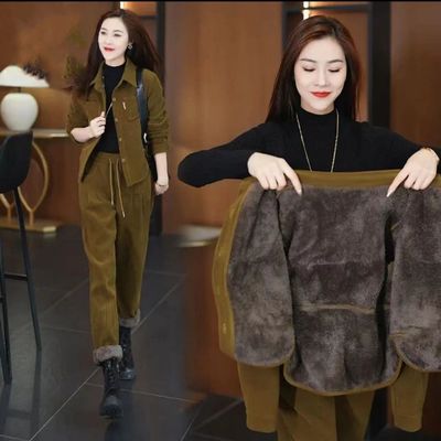 加绒加厚运动服套装女202