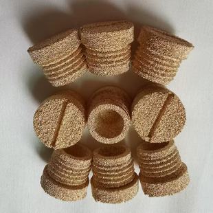 一字槽气流帽圆形六角帽铜烧结滤芯透气帽型微消音器电磁阀过滤帽