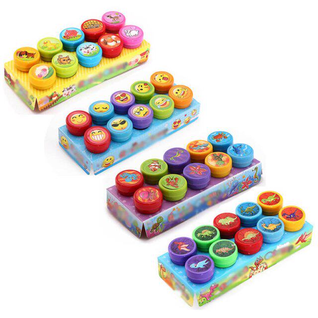 10pcs kids seal diy painting children toy cartoon animals sc