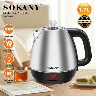 出口SOKANY09046水壶1.7L不锈钢烧水壶家用开水壶ELECTRIC KETTLE