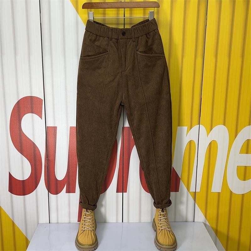 秋冬新款潮流百搭休闲裤男士青年卡其色宽松小脚哈伦裤灯芯绒裤子,男装,休闲裤,淘宝优惠券,粉丝福利购,淘宝优惠卷