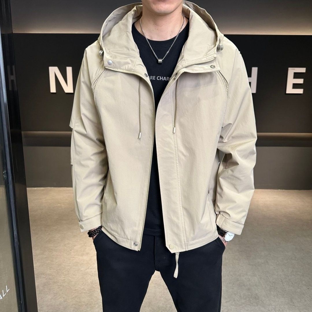 春秋季男装冲锋衣连帽休闲青春活力工装夹克韩版运动春季外套上衣