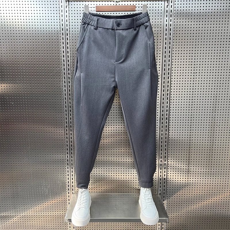 秋冬新款男士西裤魔术贴束脚裤加绒加厚宽松哈伦裤网红同款休闲裤,男装,休闲裤,淘宝优惠券,粉丝福利购,淘宝优惠卷