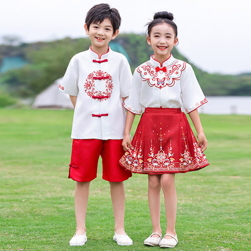 儿童中国风国学汉服马面裙合唱服