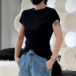 秒发诗歌兰2029精细羊毛针织衫小版T恤短袖薄款2026早春新款女装