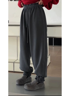 秒发诗歌兰58252舒适美式个性花苞裤加绒休闲裤卫裤女2026新款春