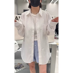 女装 秒发诗歌兰58017简约休闲中长款 款 宽松口袋防晒衬衫 女25夏季