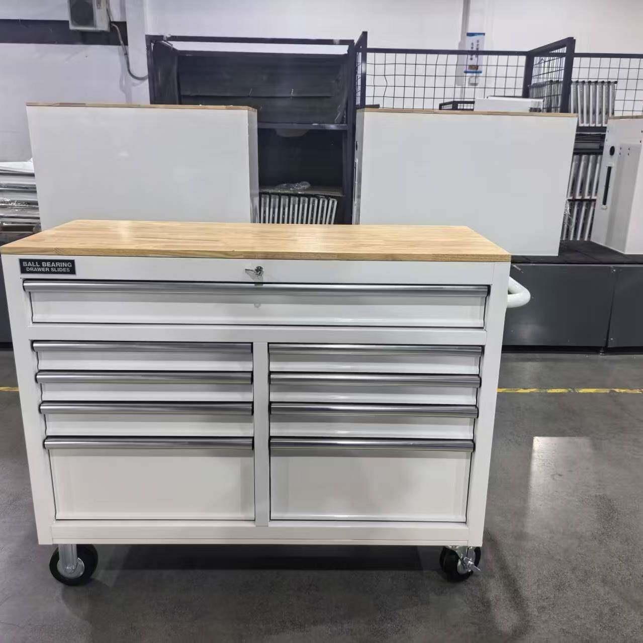 出口工具车 蓝具人46寸9抽屉工具车工具柜工具车理发店工作台