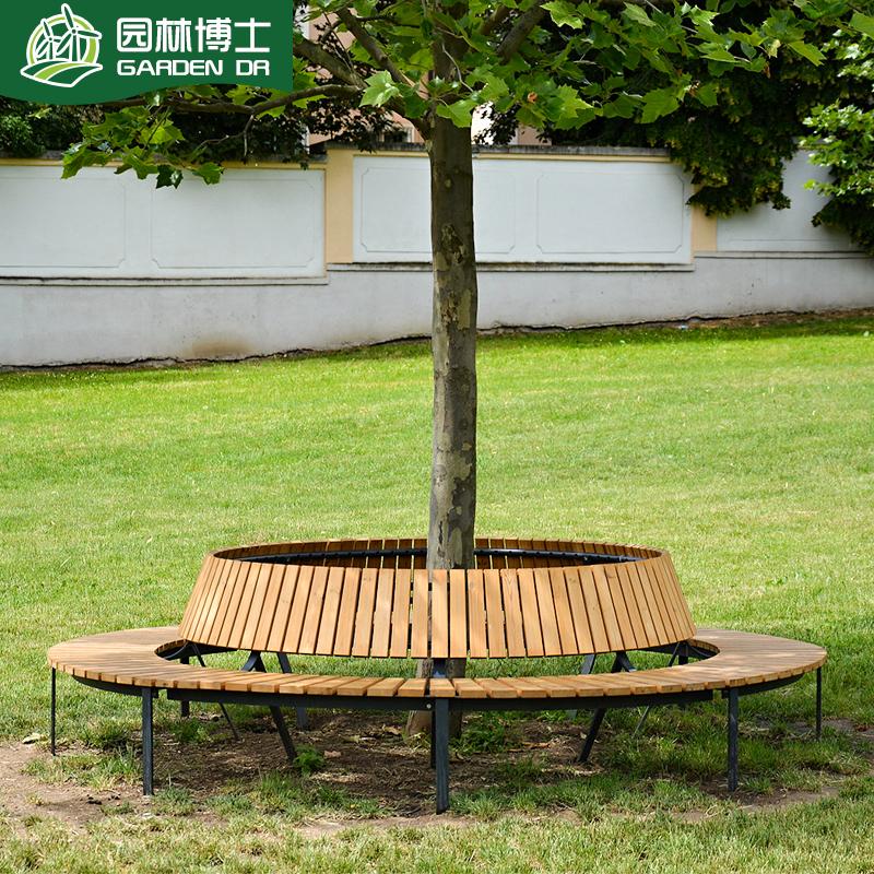 围树椅广场防腐木圆形方形座椅户外异形公园椅小区幼儿园树池定制