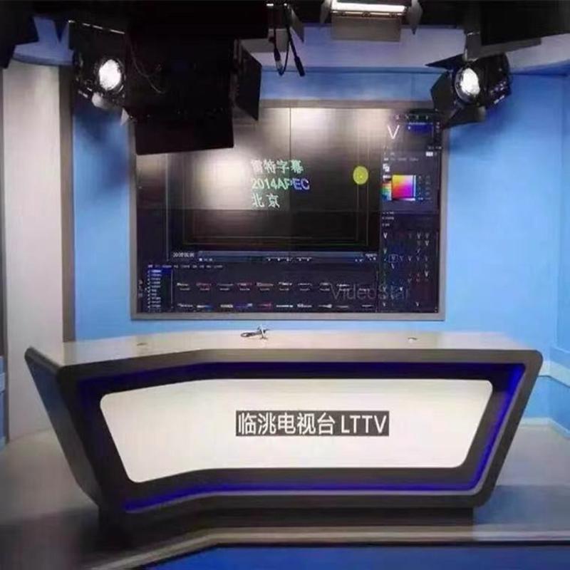 播音台主播台主播桌直播桌网红带货桌媒体访谈桌采访桌演播桌烤漆