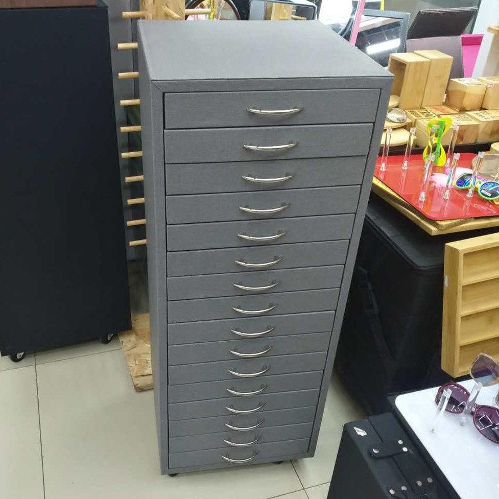 【兴达展架】新款灰色布纹墨镜陈列柜珠宝饰品收纳3D眼镜存储箱