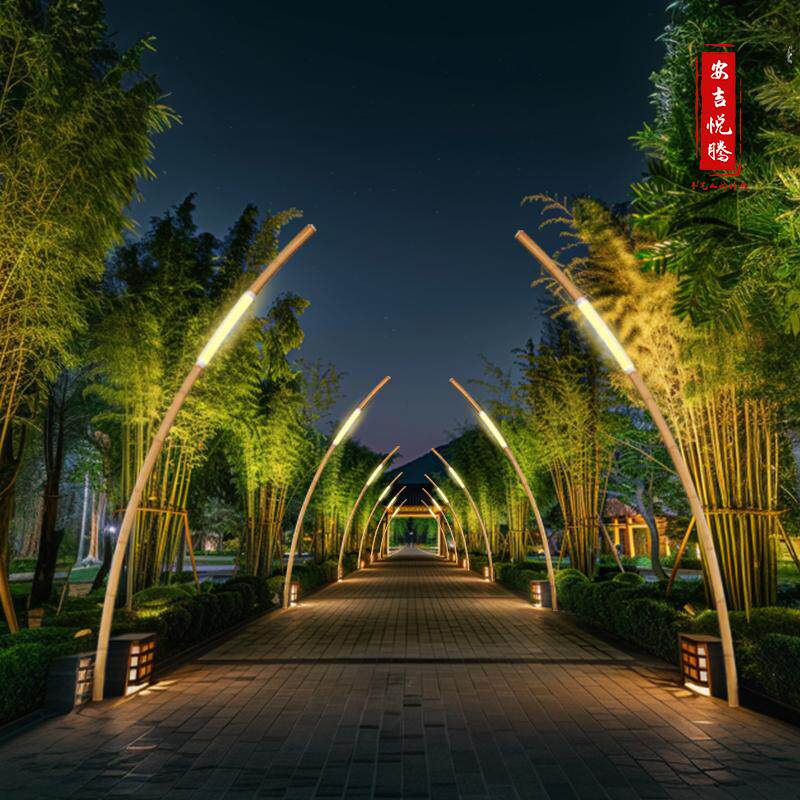 LED竹杆灯户外防水发光竹子竹筒灯端景台灯饰庭院高杆落地竹竿灯