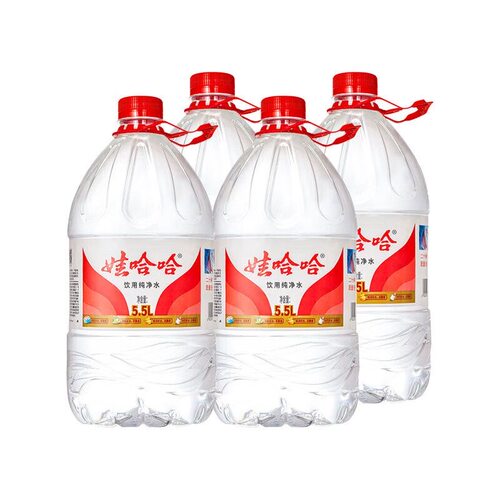 WAHAHA娃哈哈纯净水5.5L*4桶批发饮用泡茶煮饭家庭装非矿泉水