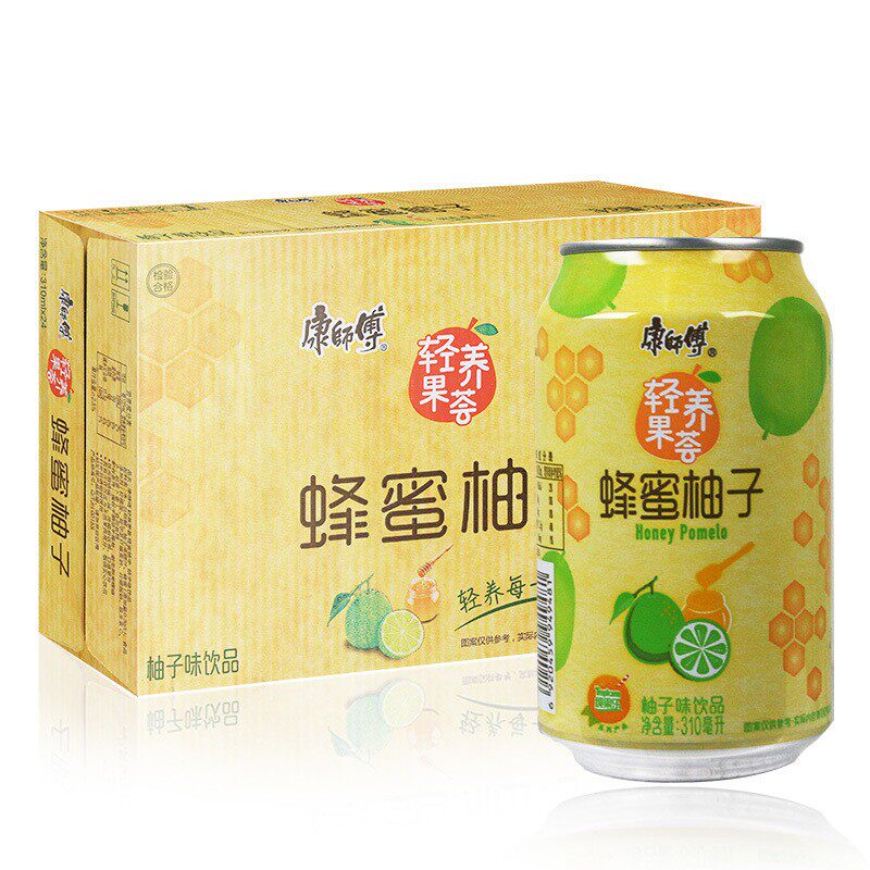 康师傅蜂蜜柚子味果汁茶饮料饮品310ml*24罐装整箱轻养即饮囤货