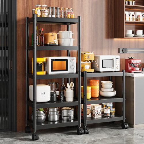 厨房置物架落地多层微波炉烤箱多功能储物货架锅架锅具收纳架家用