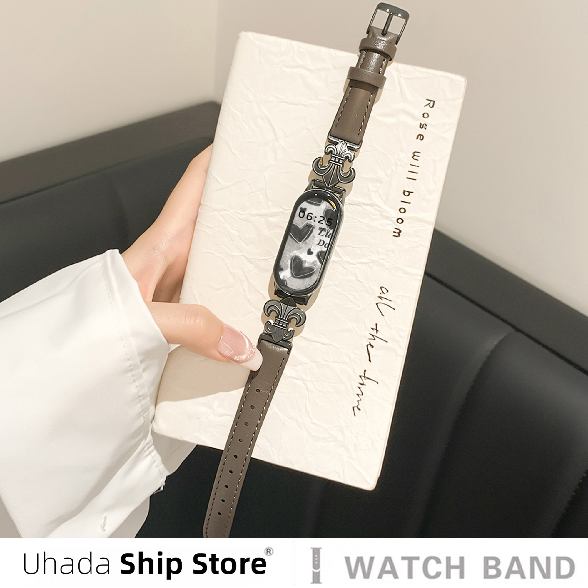 【朋克风】uhada适用小米手环表带10秋冬时尚皮质浮雕小米手环10表带复古小米手环9表带8nfc运动男女新款配件,智能设备,智能手表手环表带/腕带,淘宝优惠券,粉丝福利购,淘宝优惠卷