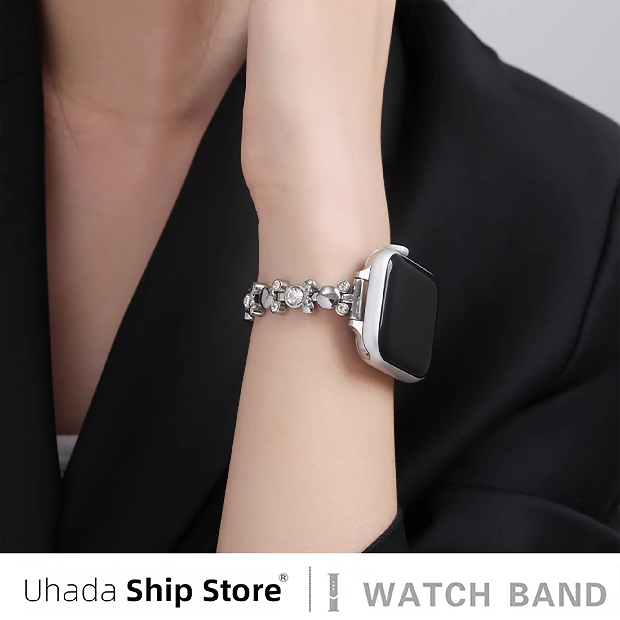 夏季新款金属链可爱米老鼠表带女