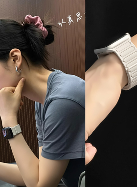 uhada适用红米watch6表带新款装甲硅胶磁吸红米5watch表带运动腕带红米手表5表带Redmi Watch4创意小红书同款