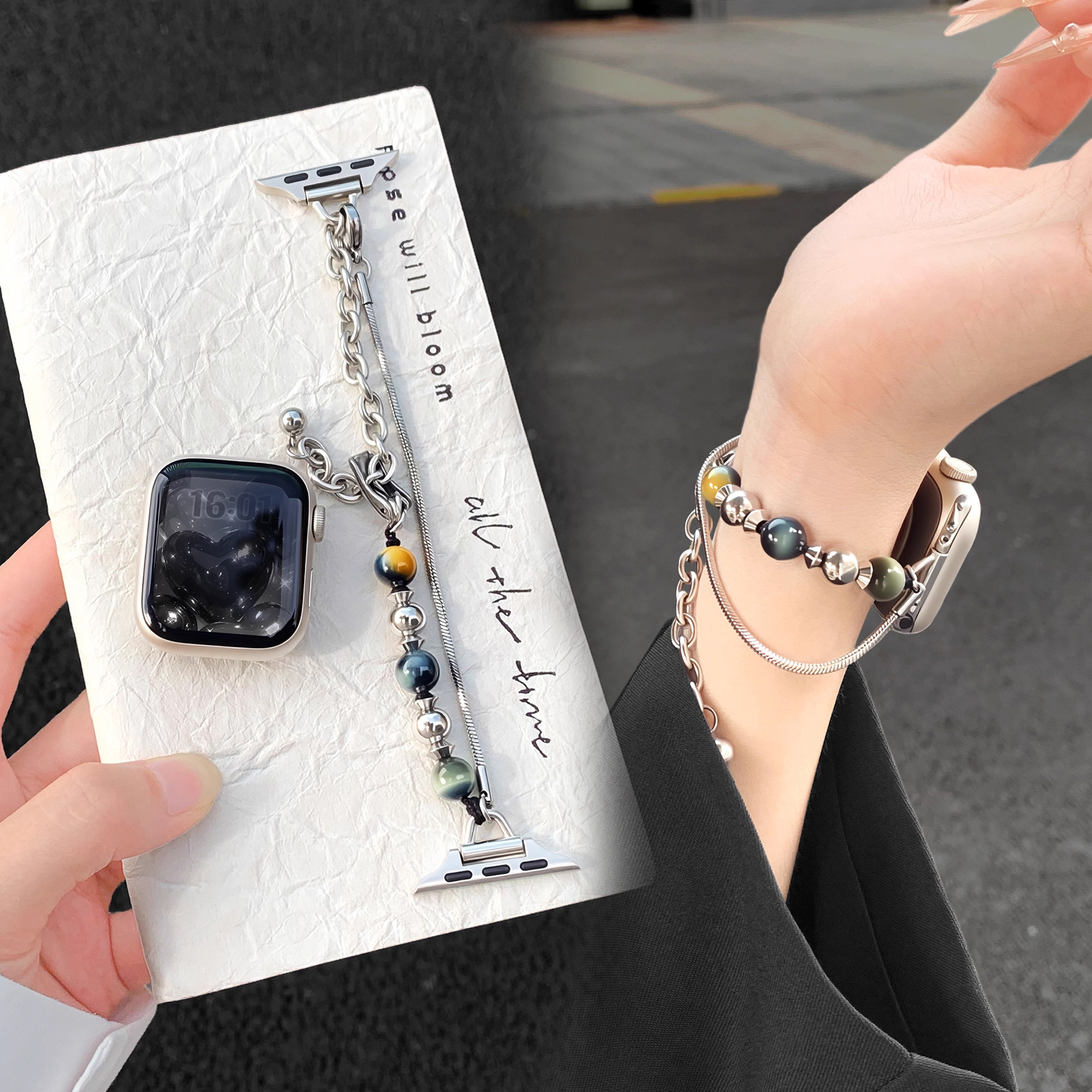 uhada高级感iwatch时尚手链表带