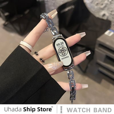 uhada创意金属H字母链适用小米女