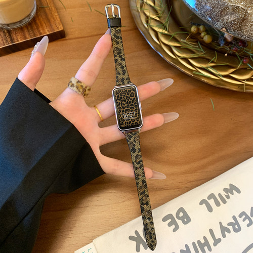 适用华为手环10时尚豹纹腕带女生