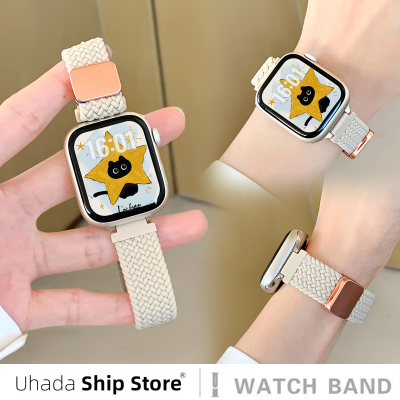 uhada新款尼龙编织磁吸女生表带