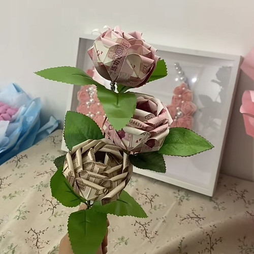 手工DIY川崎玫瑰有钱花束材料包