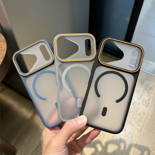 ins风大视窗磁吸磨砂透明手机壳