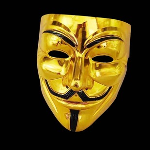 黑客面具万圣节cos服v字仇杀队成人暗黑恐怖微笑派对全脸小丑脸罩